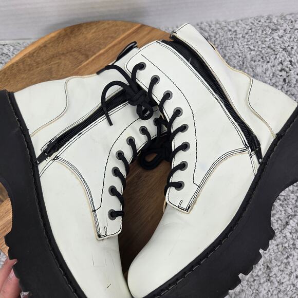 Skechers Urbs Forever Cool Patent Leather Zip Chunky Y2K Platform Boots Womens 8 - Picture 11 of 16